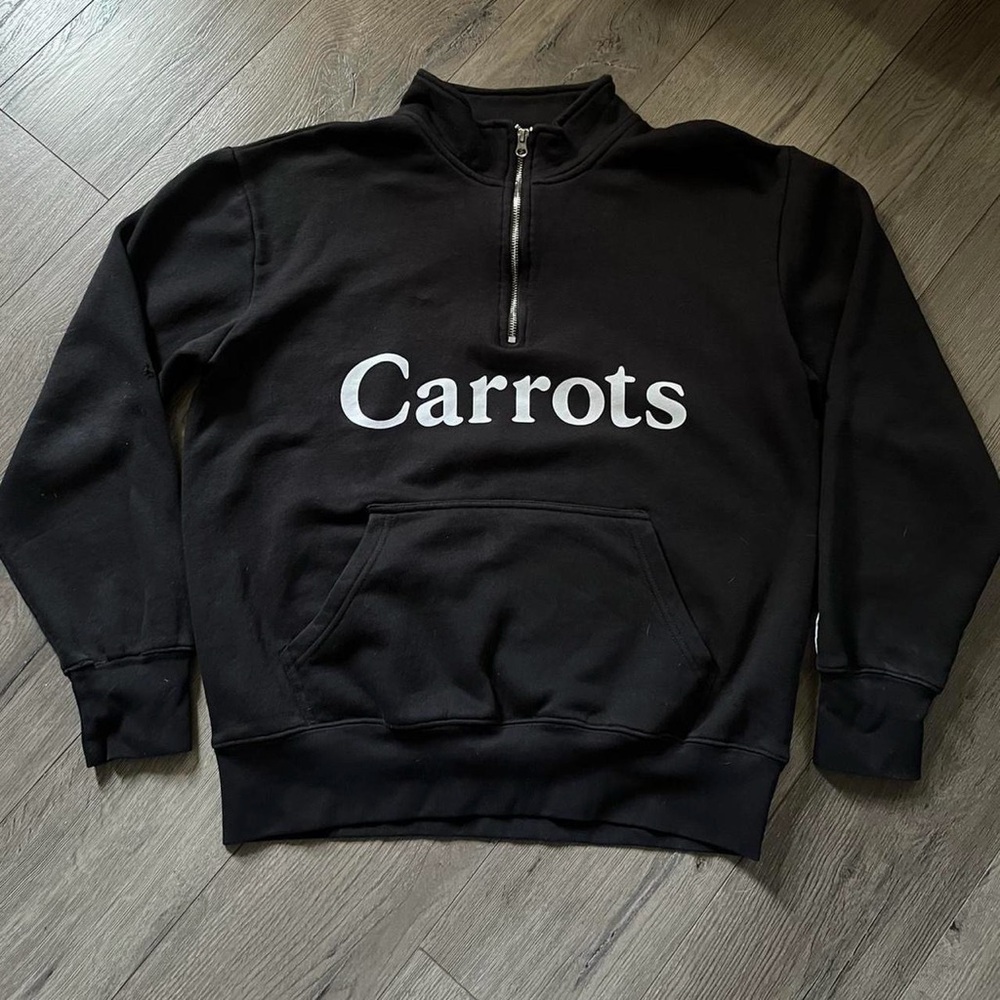 Streetwear hip hop ANWAR CARROTS black quarter zip sweater